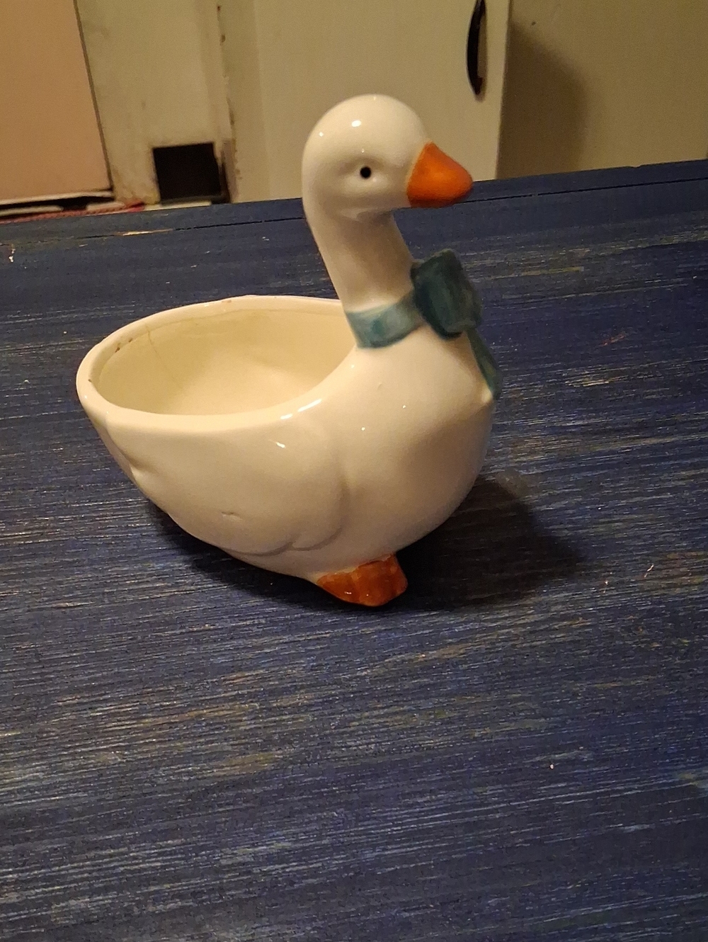 Small White Goose Planter